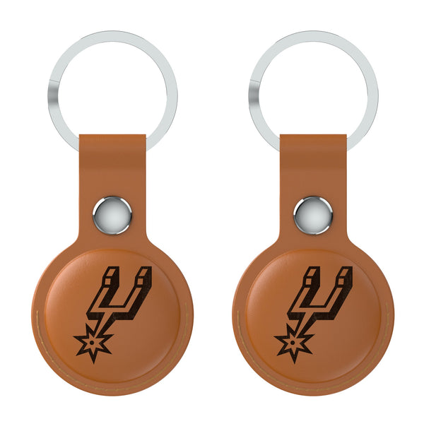 San Antonio Spurs Burn AirTag Brown Airtag Holder 2-Pack Flat.Jpg