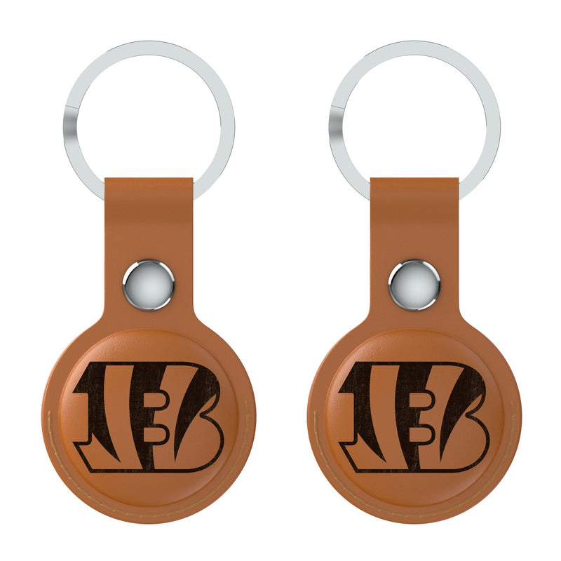 Cincinnati Bengals Burn AirTag Brown Airtag Holder 2-Pack Flat.Jpg