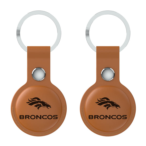 Denver Broncos Burn AirTag Brown Airtag Holder 2-Pack Flat.Jpg