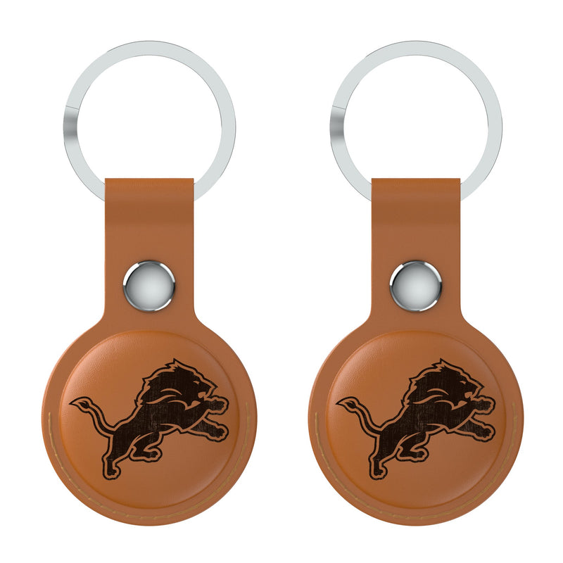 Detroit Lions Burn AirTag Brown Airtag Holder 2-Pack Flat.Jpg