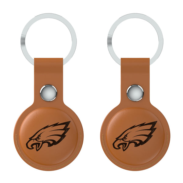 Philadelphia Eagles Burn AirTag Brown Airtag Holder 2-Pack Flat.Jpg