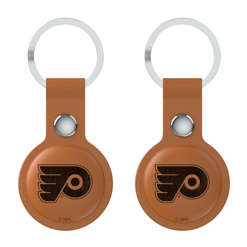 Philadelphia Flyers Burn AirTag Brown Airtag Holder 2-Pack Flat.Jpg