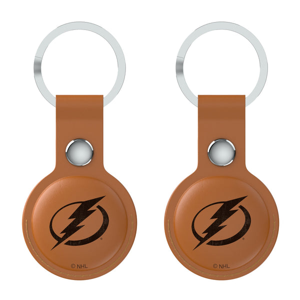 Tampa Bay Lightning Burn AirTag Brown Airtag Holder 2-Pack Flat.Jpg