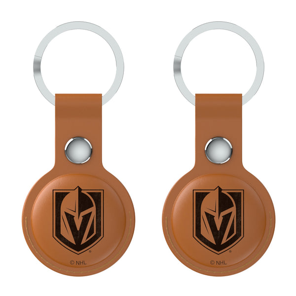 Vegas Golden Knights Burn AirTag Brown Airtag Holder 2-Pack Flat.Jpg