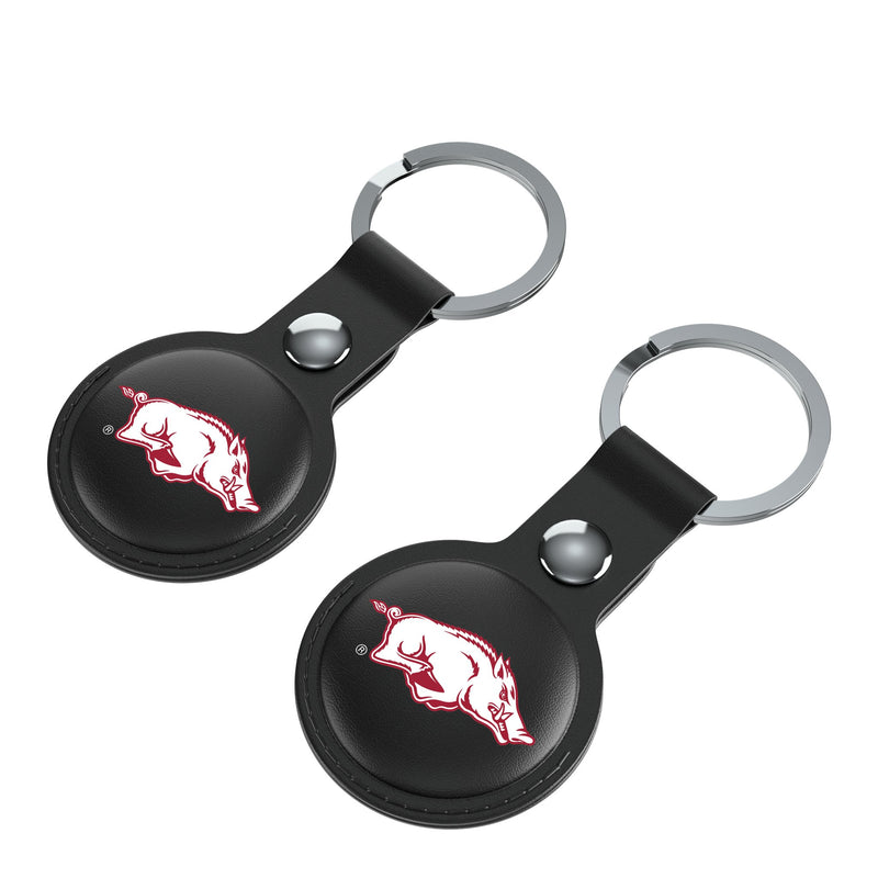 University of Arkansas Fayetteville Razorbacks Insignia AirTag Black Airtag Holder 2-Pack Iso.Jpg