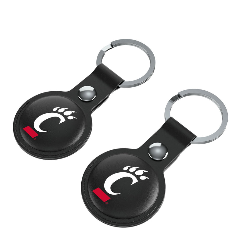 University of Cincinnati Bearcats Insignia AirTag Black Airtag Holder 2-Pack Iso.Jpg