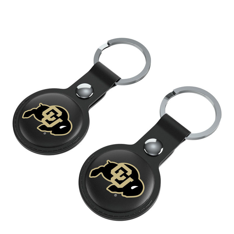 University of Colorado Buffaloes Insignia AirTag Black Airtag Holder 2-Pack Iso.Jpg