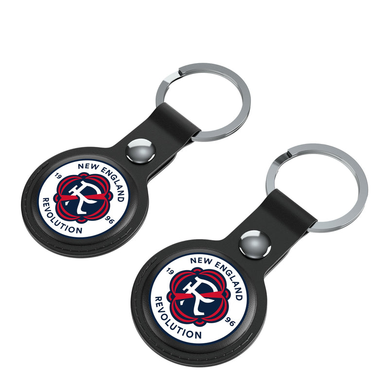 New England Revolution  Insignia AirTag Black Airtag Holder 2-Pack Iso.Jpg