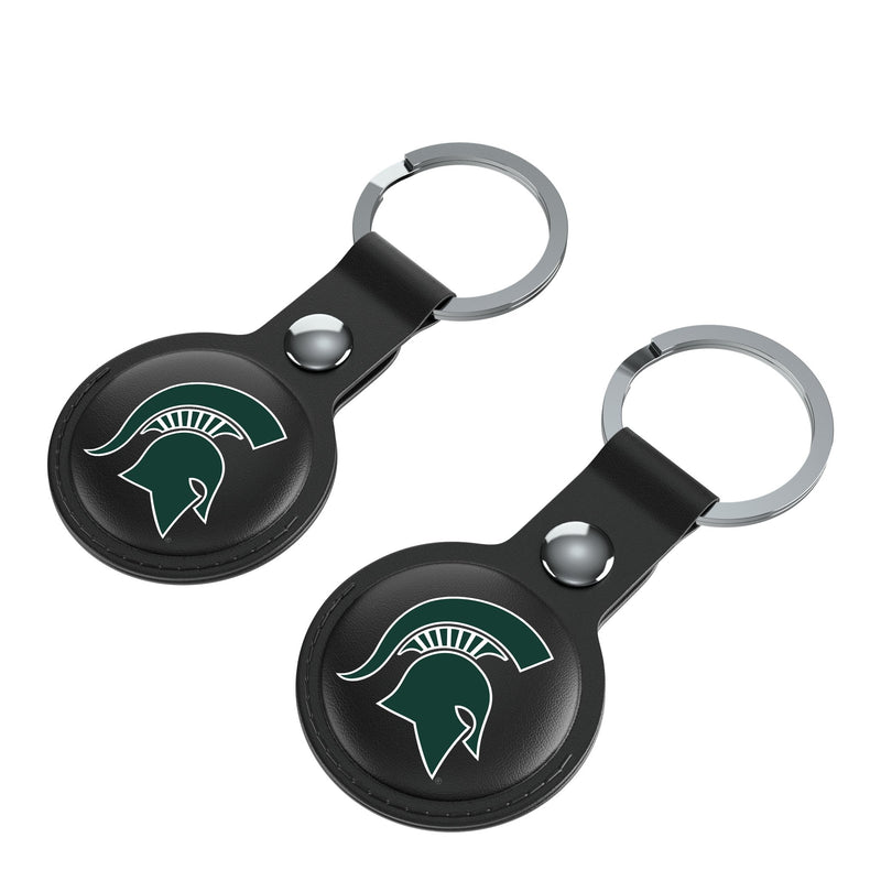 Michigan State University Spartans Insignia AirTag Black Airtag Holder 2-Pack Iso.Jpg