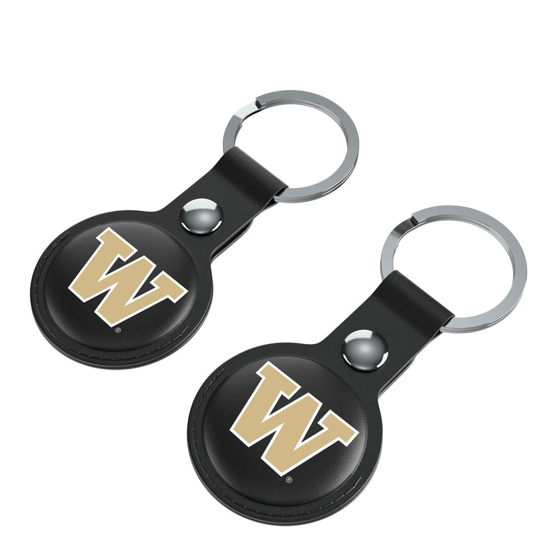 University of Washington Huskies Insignia AirTag Black Airtag Holder 2-Pack Iso.Jpg