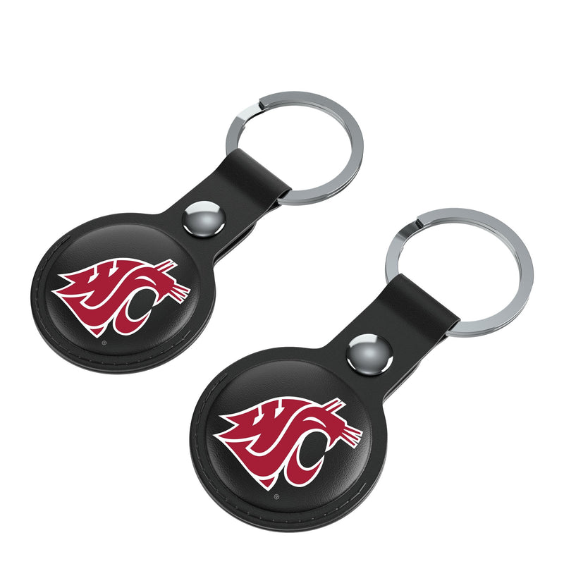 Washington State University Cougars Insignia AirTag Black Airtag Holder 2-Pack Iso.Jpg