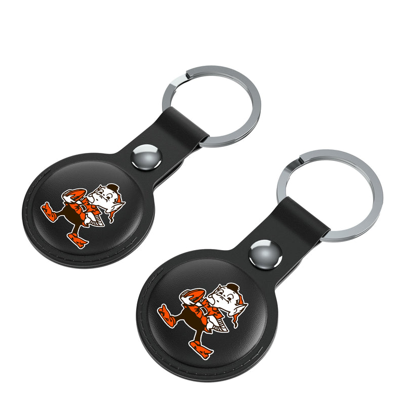 Cleveland Browns Historic Collection Insignia AirTag Black Airtag Holder 2-Pack Iso.Jpg