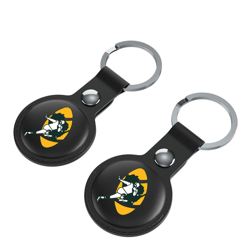 Green Bay Packers Historic Collection Insignia AirTag Black Airtag Holder 2-Pack Iso.Jpg