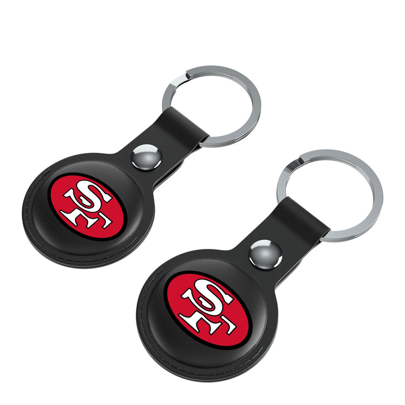 San Francisco 49ers Historic Collection Insignia AirTag Black Airtag Holder 2-Pack Iso.Jpg