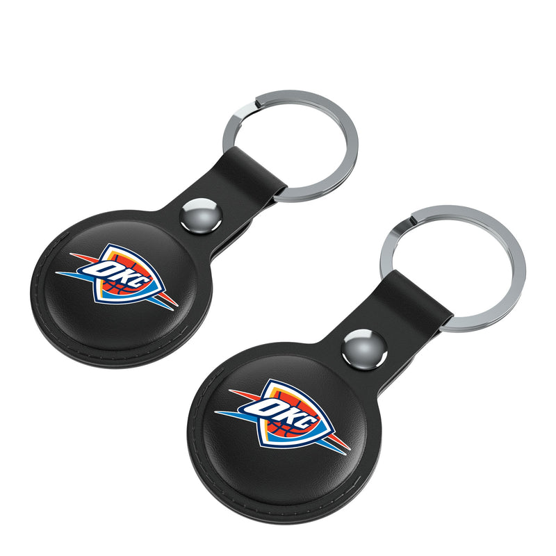 Oklahoma City Thunder Insignia AirTag Black Airtag Holder 2-Pack Iso.Jpg