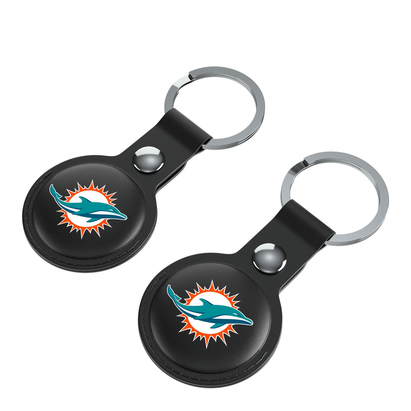 Miami Dolphins Insignia AirTag Black Airtag Holder 2-Pack Iso.Jpg