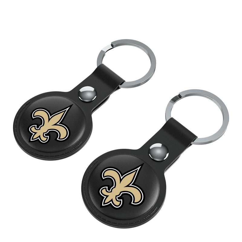 New Orleans Saints Insignia AirTag Black Airtag Holder 2-Pack Iso.Jpg