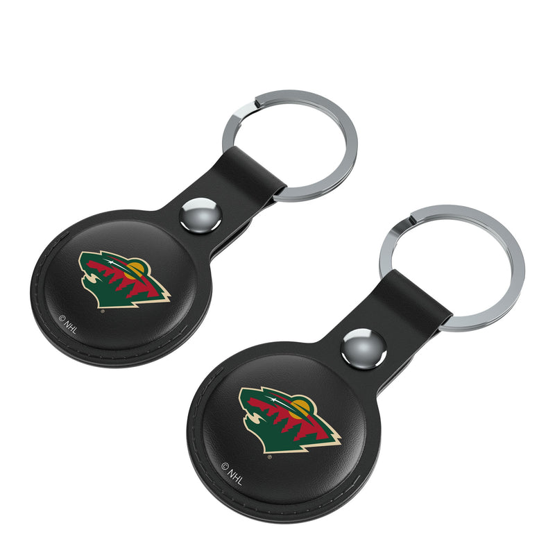 Minnesota Wild Insignia AirTag Black Airtag Holder 2-Pack Iso.Jpg