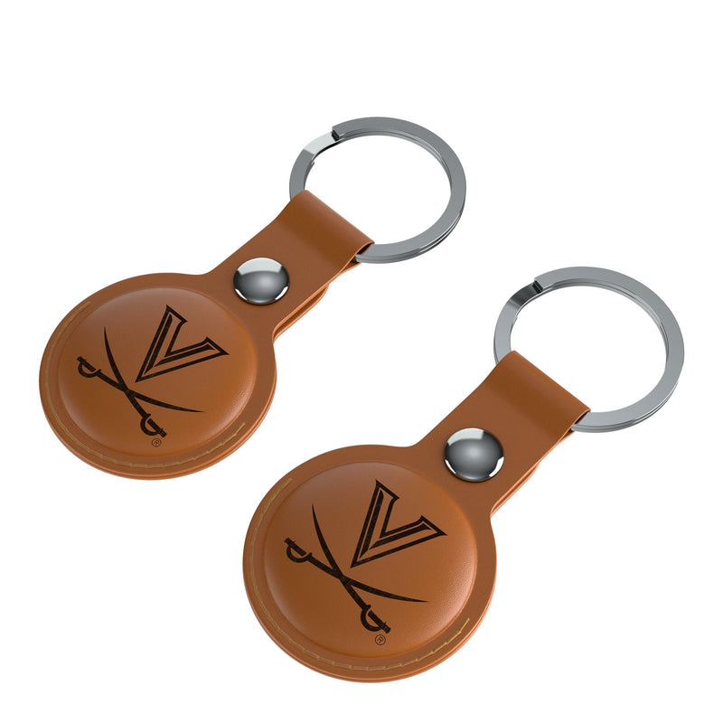 University of Virginia Cavaliers Burn AirTag Brown Airtag Holder 2-Pack Iso.Jpg