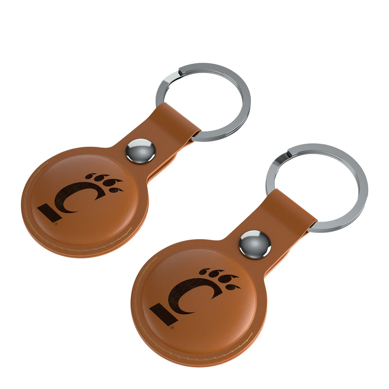 University of Cincinnati Bearcats Burn AirTag Brown Airtag Holder 2-Pack Iso.Jpg