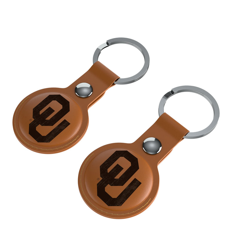 University of Oklahoma Sooners Burn AirTag Brown Airtag Holder 2-Pack Iso.Jpg