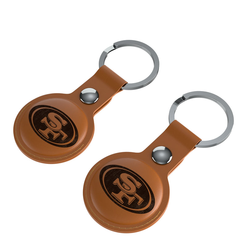 San Francisco 49ers Burn AirTag Brown Airtag Holder 2-Pack Iso.Jpg