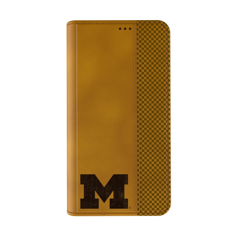 University of Michigan Wolverines Burn iPhone Folio Phone Case Closed.Jpg