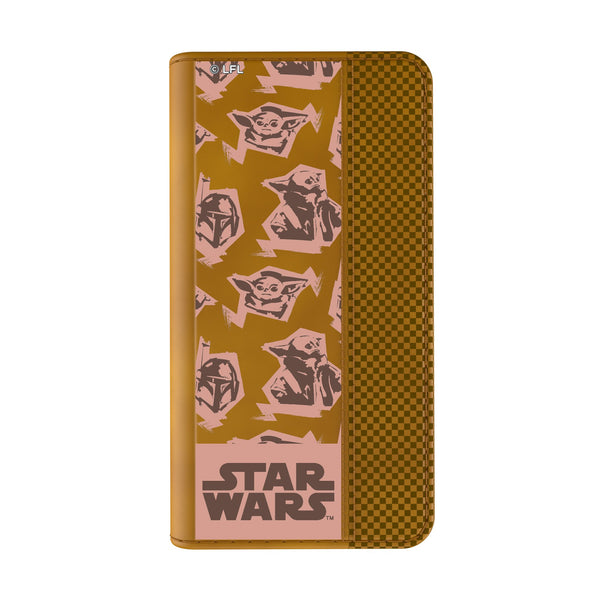 Star Wars: The Mandalorian Grogu Pattern iPhone Folio Phone Case Closed.Jpg