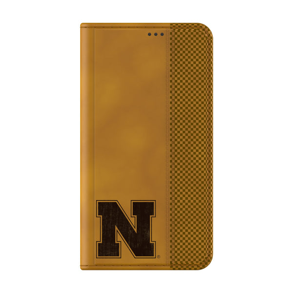 University of Nebraska Huskers Block N Burn Galaxy Folio Phone Case Closed.Jpg