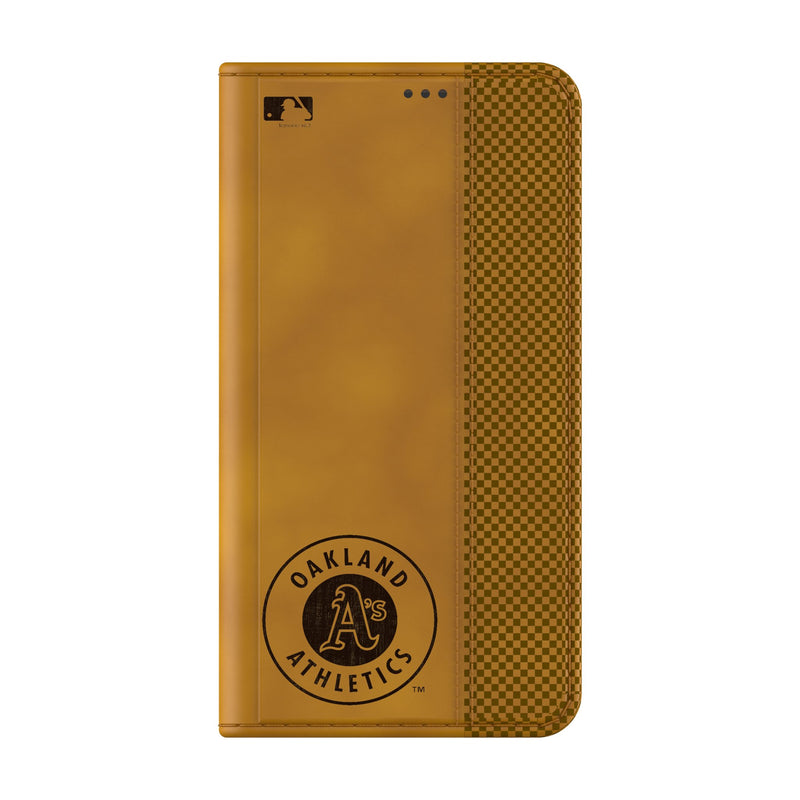 Oakland Athletics Burn Galaxy Folio Phone Case Closed.Jpg