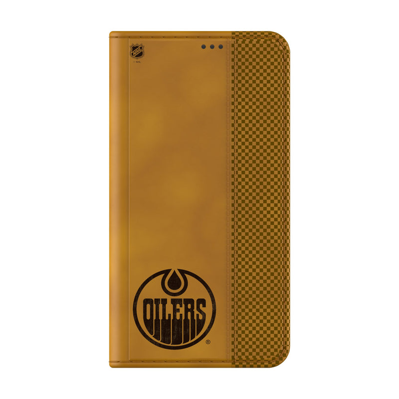 Edmonton Oilers Burn Galaxy Folio Phone Case Closed.Jpg