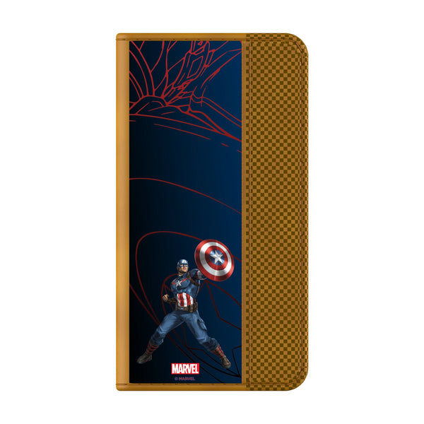 Marvel Avengers Captain America MechLine Galaxy Folio Phone Case Closed.Jpg