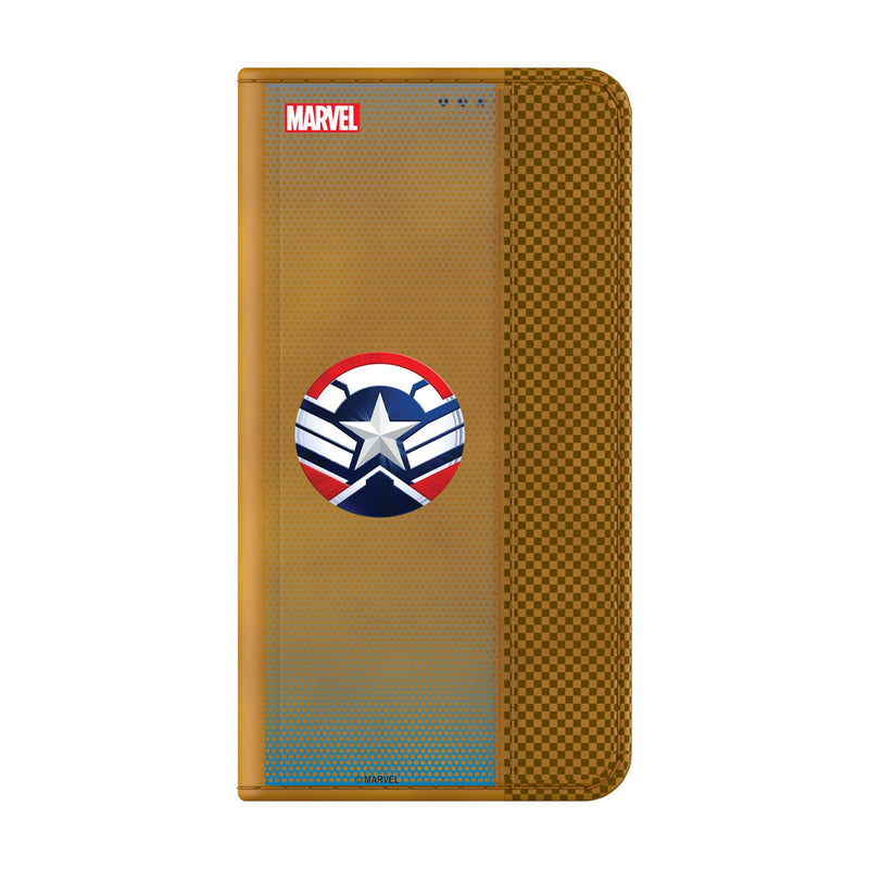 Marvel Avengers Sam Wilson Captain America Grid Galaxy Folio Phone Case Closed.Jpg