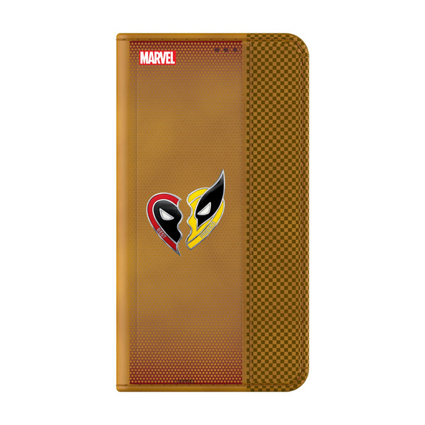 Marvel Deadpool Wolverine Grid Galaxy Folio Phone Case Closed.Jpg