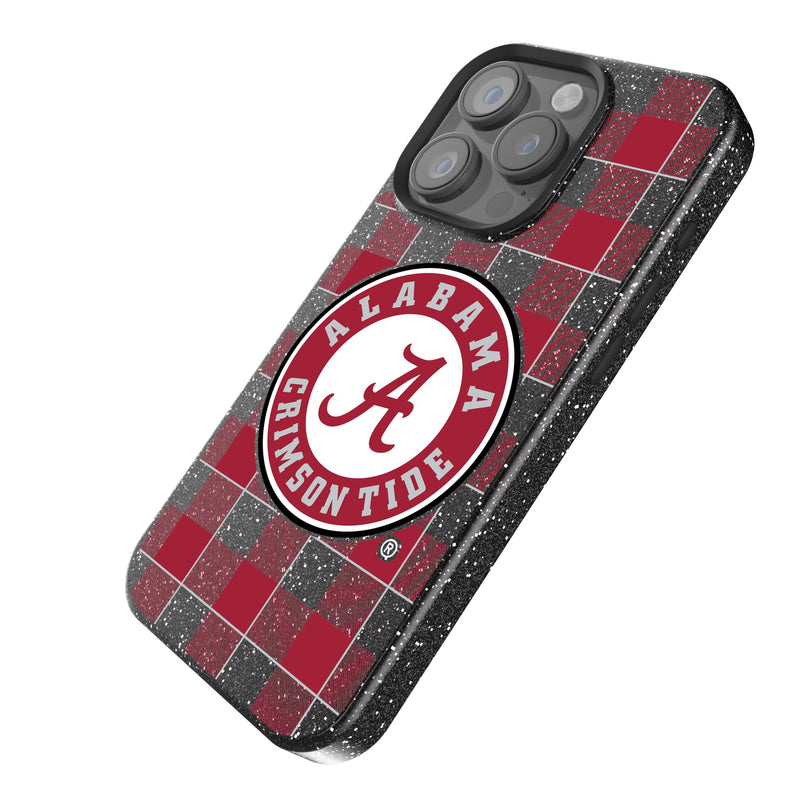 University of Alabama Crimson Tide Plaid iPhone Bling Phone Case Iso.Jpg