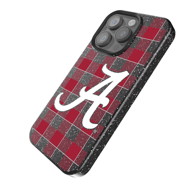 University of Alabama Crimson Tide Script A Plaid iPhone Bling Phone Case Iso.Jpg