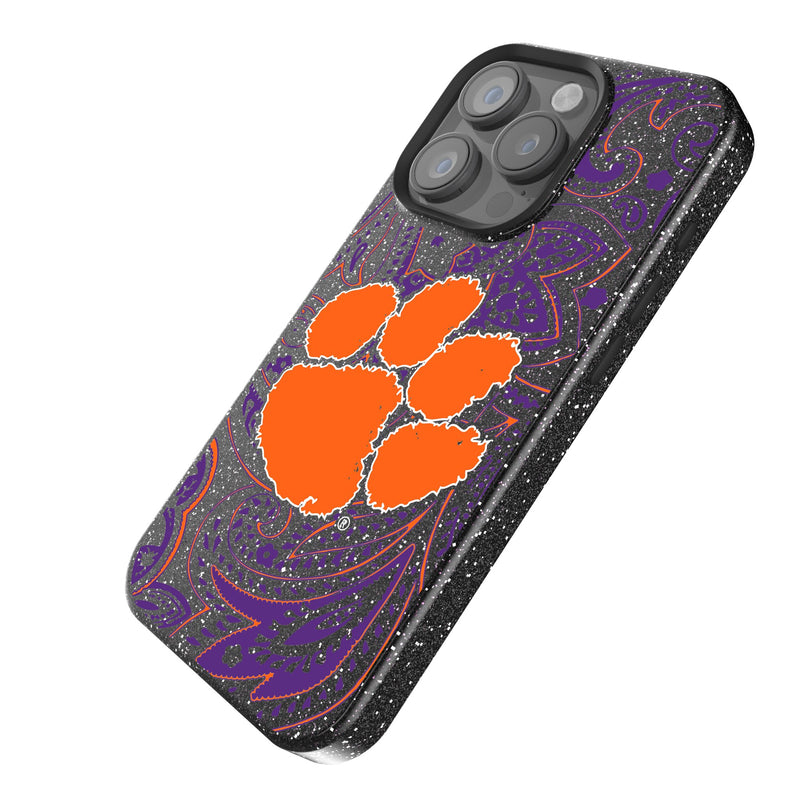 Clemson University Tigers Paisley iPhone Bling Phone Case Iso.Jpg