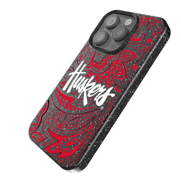 University of Nebraska Huskers Paisley iPhone Bling Phone Case Iso.Jpg