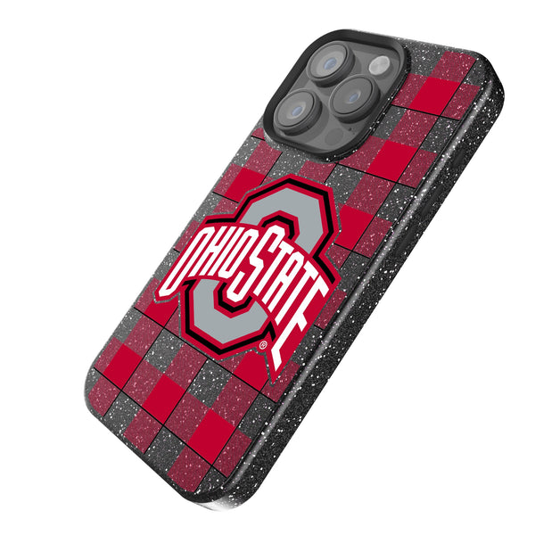 Ohio State University Buckeyes Plaid iPhone Bling Phone Case Iso.Jpg