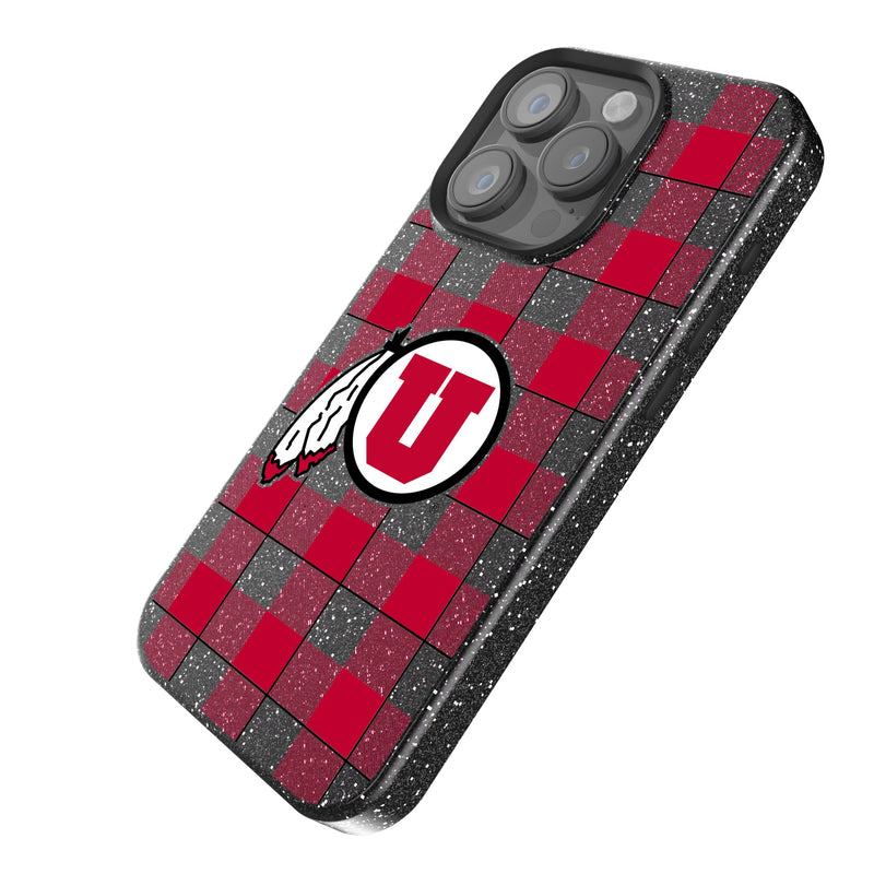 University of Utah Utes Plaid iPhone Bling Phone Case Iso.Jpg