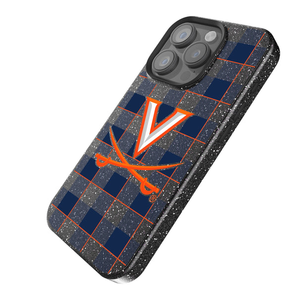 University of Virginia Cavaliers Plaid iPhone Bling Phone Case Iso.Jpg