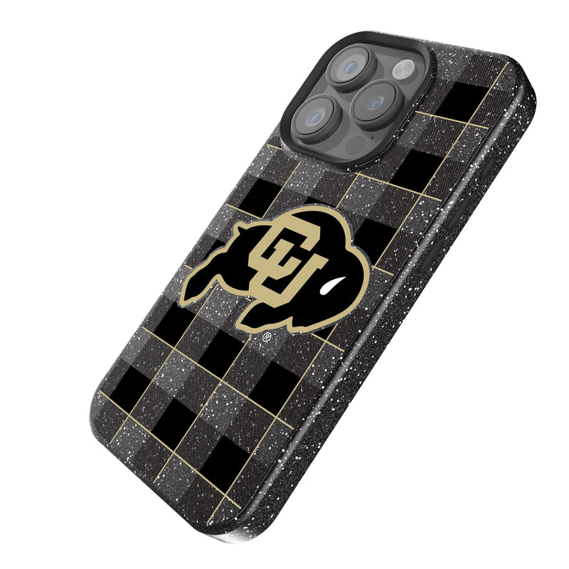 University of Colorado Buffaloes Plaid iPhone Bling Phone Case Iso.Jpg