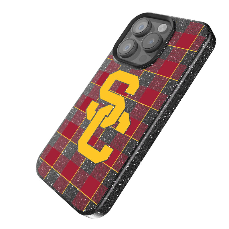 University of Southern California Trojans Plaid iPhone Bling Phone Case Iso.Jpg