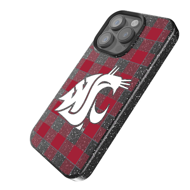 Washington State University Cougars Plaid iPhone Bling Phone Case Iso.Jpg