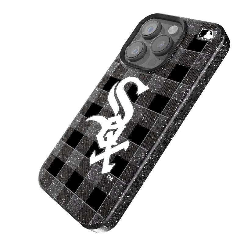 Chicago White Sox Plaid iPhone Bling Phone Case Iso.Jpg