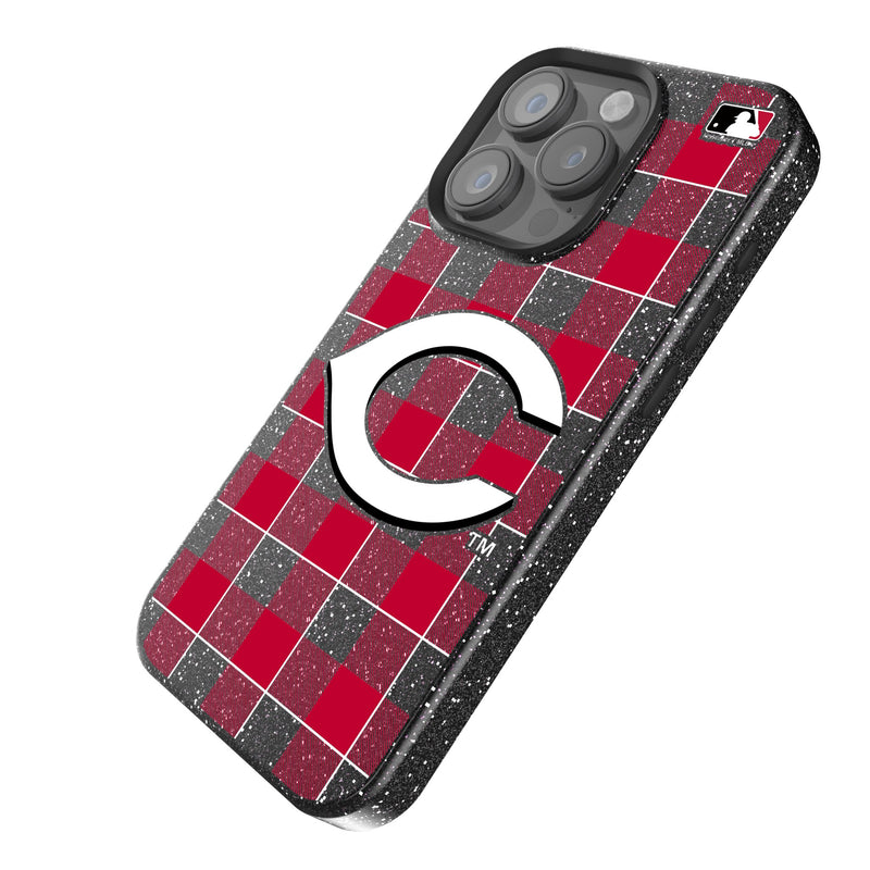 Cincinnati Reds Plaid iPhone Bling Phone Case Iso.Jpg