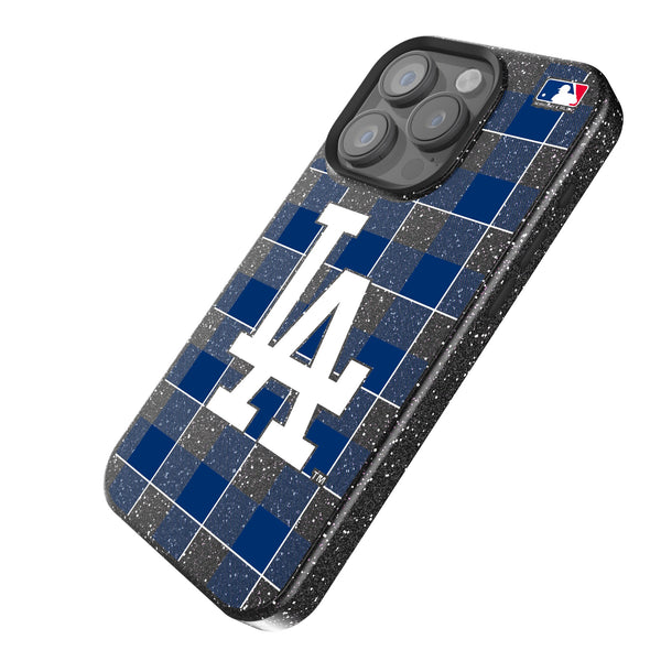 LA Dodgers Plaid iPhone Bling Phone Case Iso.Jpg