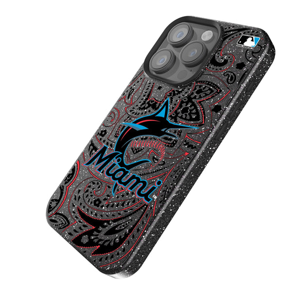 Miami Marlins Paisley iPhone Bling Phone Case Iso.Jpg