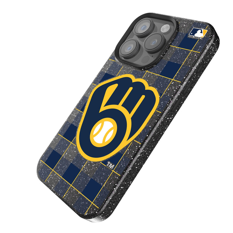 Milwaukee Brewers Plaid iPhone Bling Phone Case Iso.Jpg