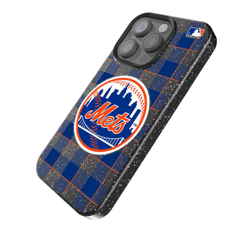 New York Mets Plaid iPhone Bling Phone Case Iso.Jpg